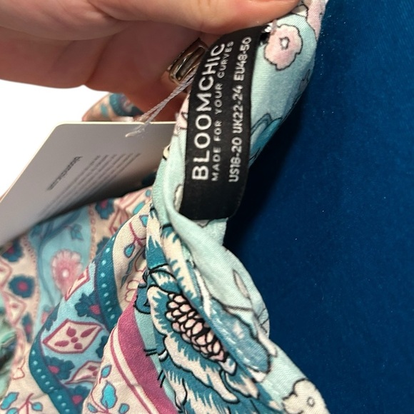 Blue Floral Bohemian Maxi Dress Size 18-20 - Picture 7 of 7